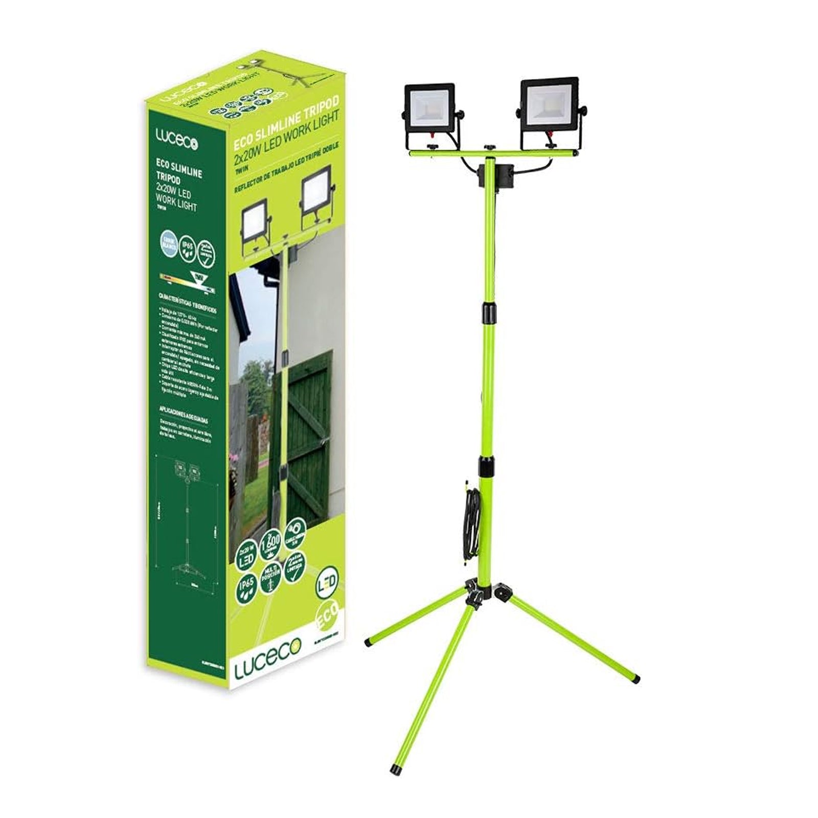 Worklight Eco con Tripié 2x20W IP65 – Luceco